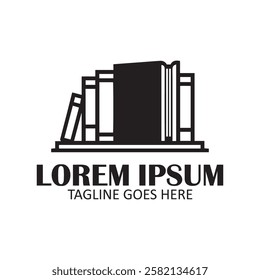 Book library logo on white background. Education vector design