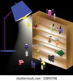 Book life in the light of a desk lamp