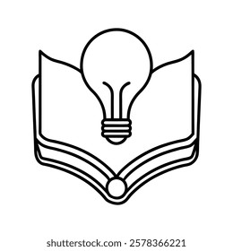 book with lighbulb of a line art vector (2)