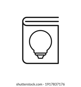 Book with light bulb flat design. Vector graphics. Creative idea, inspiration, innovation, creative thinking, education concepts.