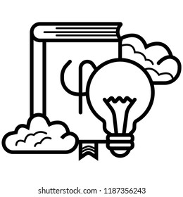 Book with light bulb icon