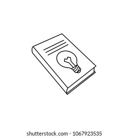 book with a light bulb icon. Element of idea and solutions for mobile concept and web apps. Thin line  icon for website design and development, app development. Premium icon on white background