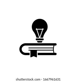 Icono de libro, bombilla. Iconos simples de conocimiento vectorial para ui y ux, sitio web o aplicación móvil
