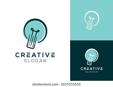 Book with light bulb logo design for education or tutoring
