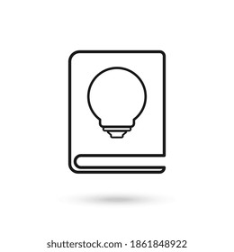 Book with light bulb. Vector graphics. Creative idea, inspiration, innovation, creative thinking, education concepts.
