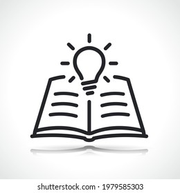 book and lightbulb line icon
