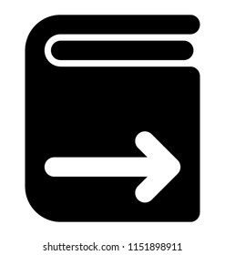 
Book like structure stampd with an arrow sign directed straight, iconography for assignment returned 
