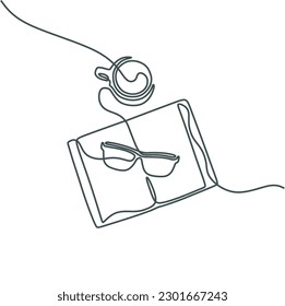 vector de dibujo de línea de libro