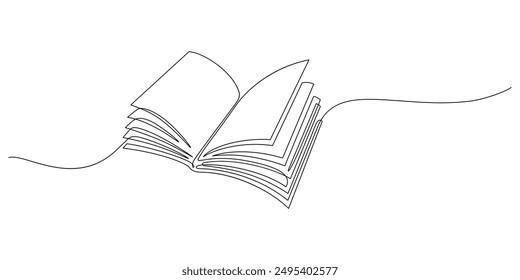 book line art minimalism. continuous line drawing of closed book education issue vector illustration