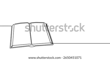Book line art one open education illustration school read continuous icon. Line book sketch drawn hand bible background library doodle stack outline old shelf paper vector research pen study write.