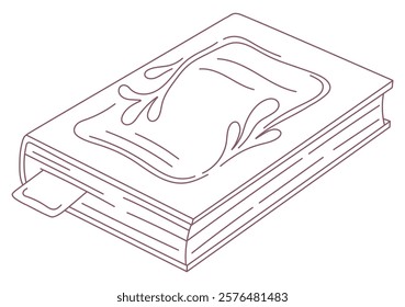 Book line art. Reading and literature. Vector.