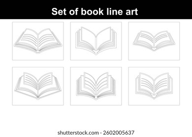 Book Line Art Vector Illustration