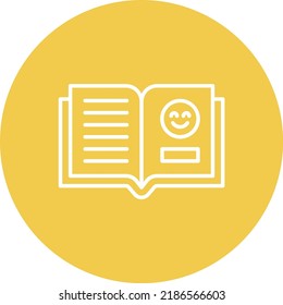 Book line circle icon vector image. Can also be used for web apps, mobile apps and print media.