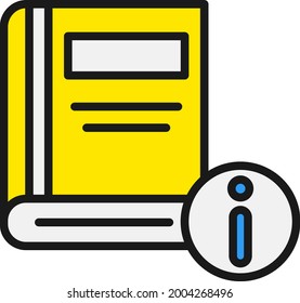 Book Line Filled Vector Icon Design
