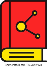 Book Line Filled Vector Icon Design
