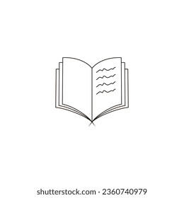 Libro, símbolo geométrico de línea simple vector logo
