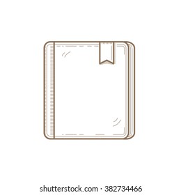 book line icon with bookmark. Vector illustration.