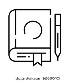 Book line icon, concept sign, outline vector illustration, linear symbol.