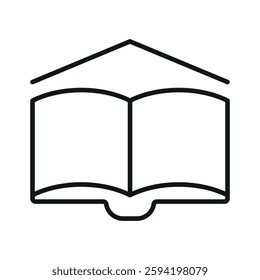 Book line icon editable stroke library vector object for educational materials libraries apps websites maps  