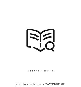 Icono de línea de libro. Trazo editable