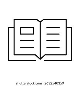 Book Line Icon Editable Stroke. Education, Study, Library, Reading, Science, Student, Graduation, Bookstore Icons Vector Illustration