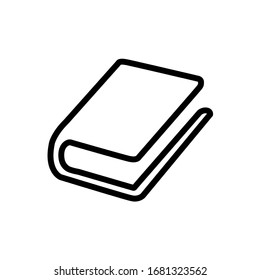 Icono de línea de libro, logotipo aislado en fondo blanco