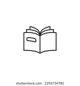 Icono de línea de libro, vector de logotipo
