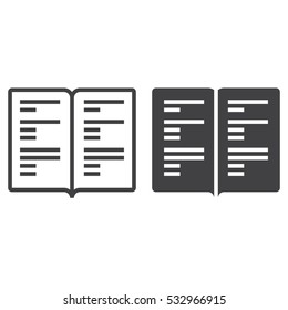 Book line icon, manual outline and filled vector sign, linear and full pictogram isolated on white. Symbol,  logo illustration