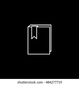 Book Line Icon On Black Background