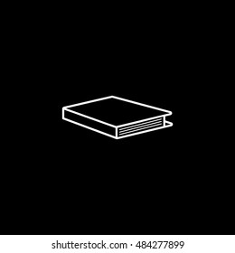 Book Line Icon On Black Background