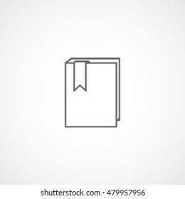 Book Line Icon On White Background