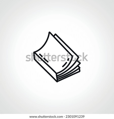 Book line icon. Book outline icon.