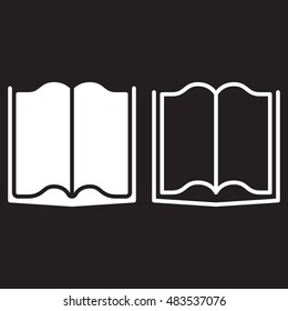 book line icon, outline and solid vector sign, linear and full pictogram isolated on black, logo illustration