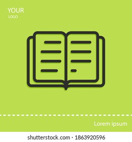 book line icon, outline vector illustration.