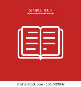 book line icon, outline vector illustration.