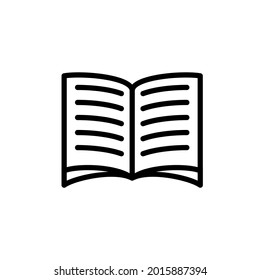 Book line icon, outline vector sign, linear style pictogram isolated on white. Library symbol, logo illustration.