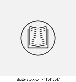book line icon, outline vector illustration, linear pictogram isolated on white