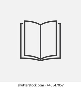 book line icon, outline vector illustration, linear pictogram isolated on white