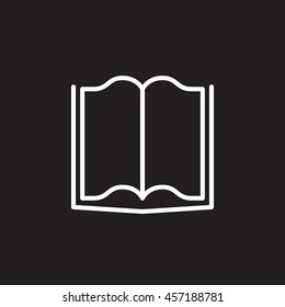 book line icon, outline vector logo, linear pictogram isolated on black, pixel perfect illustration