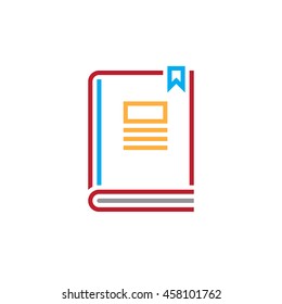 book line icon, outline vector logo, linear pictogram isolated on white, pixel perfect illustration