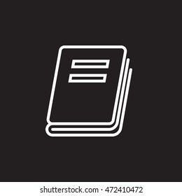 Book line icon, outline vector logo illustration, linear pictogram isolated on black