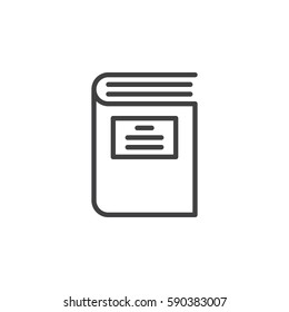 Book line icon, outline vector sign, linear style pictogram isolated on white. Symbol, logo illustration. Editable stroke. Pixel perfect