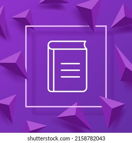 Icono de línea de libro. Lectura, biblioteca, athenaeum, atheneum, papel, audiolibro. Concepto de educación. Icono de línea de vector para negocios y publicidad