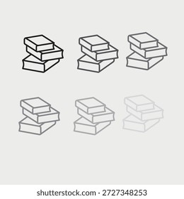 Vector de conjunto de iconos de línea de libro.