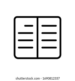 Book Line Icon Sign Symbol Vector