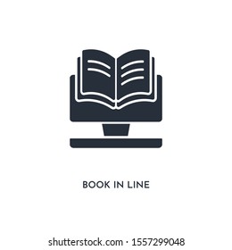 book in line icon. simple element illustration. isolated trendy filled book in line icon on white background. can be used for web, mobile, ui.