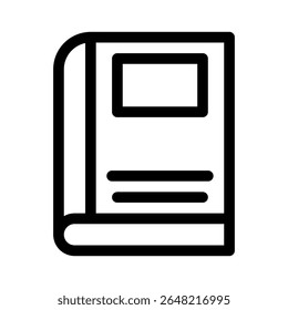 Book line icon. Simple vector symbol used for school, travel, or education themes. Clean linear design, Thin stroke design, isolated on white.