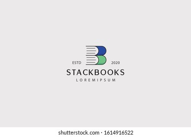 Book line icon. Stack of books outline logo vector. emblem design