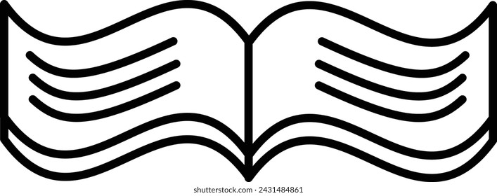 Buchlinien-Symbol Vektor-Entwurfsvorlage-Illustration mit bearbeitbarem Strich