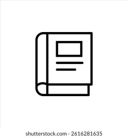 book line icon vector on white background.	